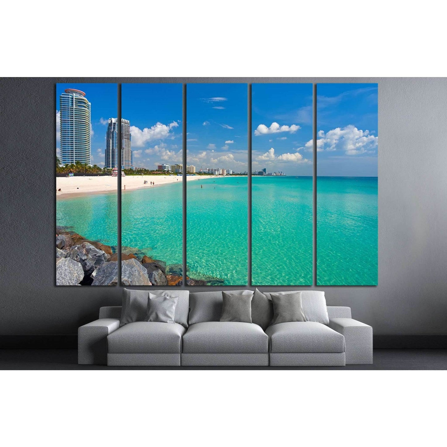 South Beach, Miami, Florida №1088 Ready to Hang Canvas Print - Zellart Canvas Prints ALL_Products, s-1088