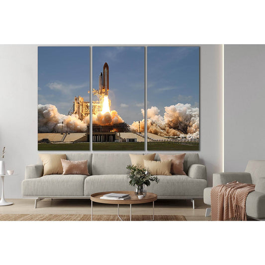 Space Shuttle Launch №SL790 Ready to Hang Canvas Print - Zellart Canvas Prints 0new, ALL_Products, Engine, Engines Wall Art