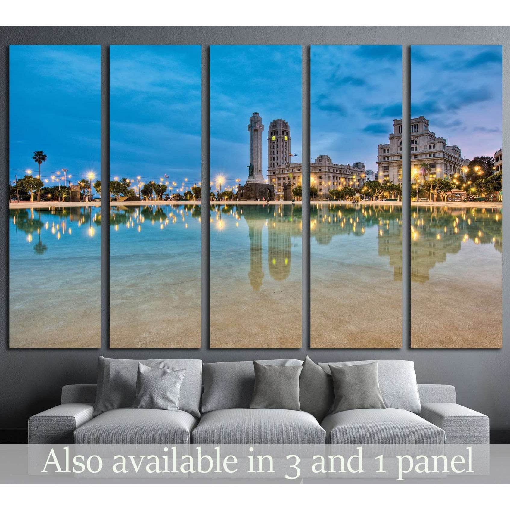 Spain Square located at Santa Cruz de Tenerife, Tenerife Island №2233 Ready to Hang Canvas Print - Zellart Canvas Prints ALL_Products, s-2233