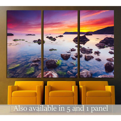 Spectacular Black Sea in the evening light. Picturesque and gorgeous scene №2917 Ready to Hang Canvas Print - Zellart Canvas Prints ALL_Products, s-2917