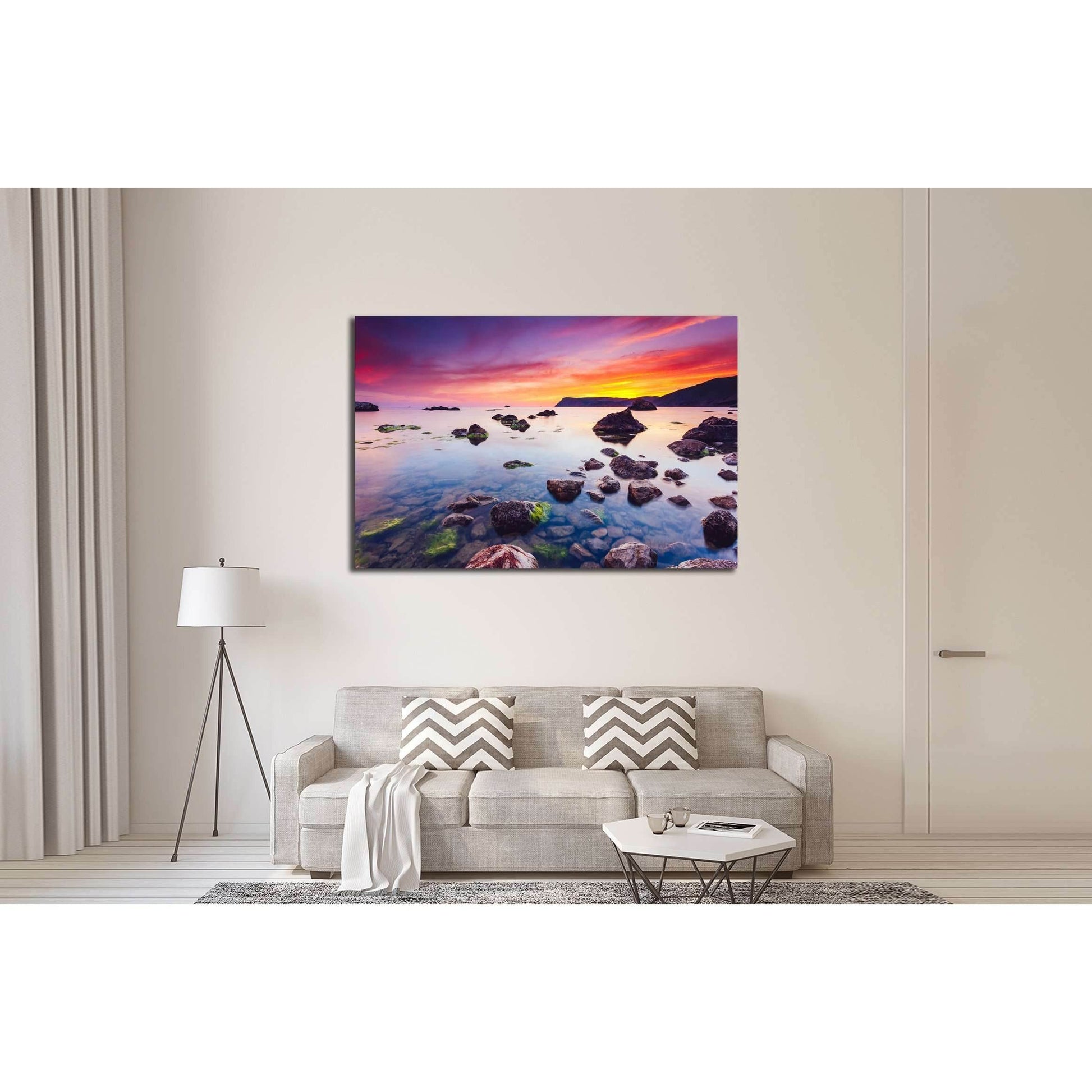 Spectacular Black Sea in the evening light. Picturesque and gorgeous scene №2917 Ready to Hang Canvas PrintCanvas art arrives ready to hang, with hanging accessories included and no additional framing required. Every canvas print is hand-crafted, made on-