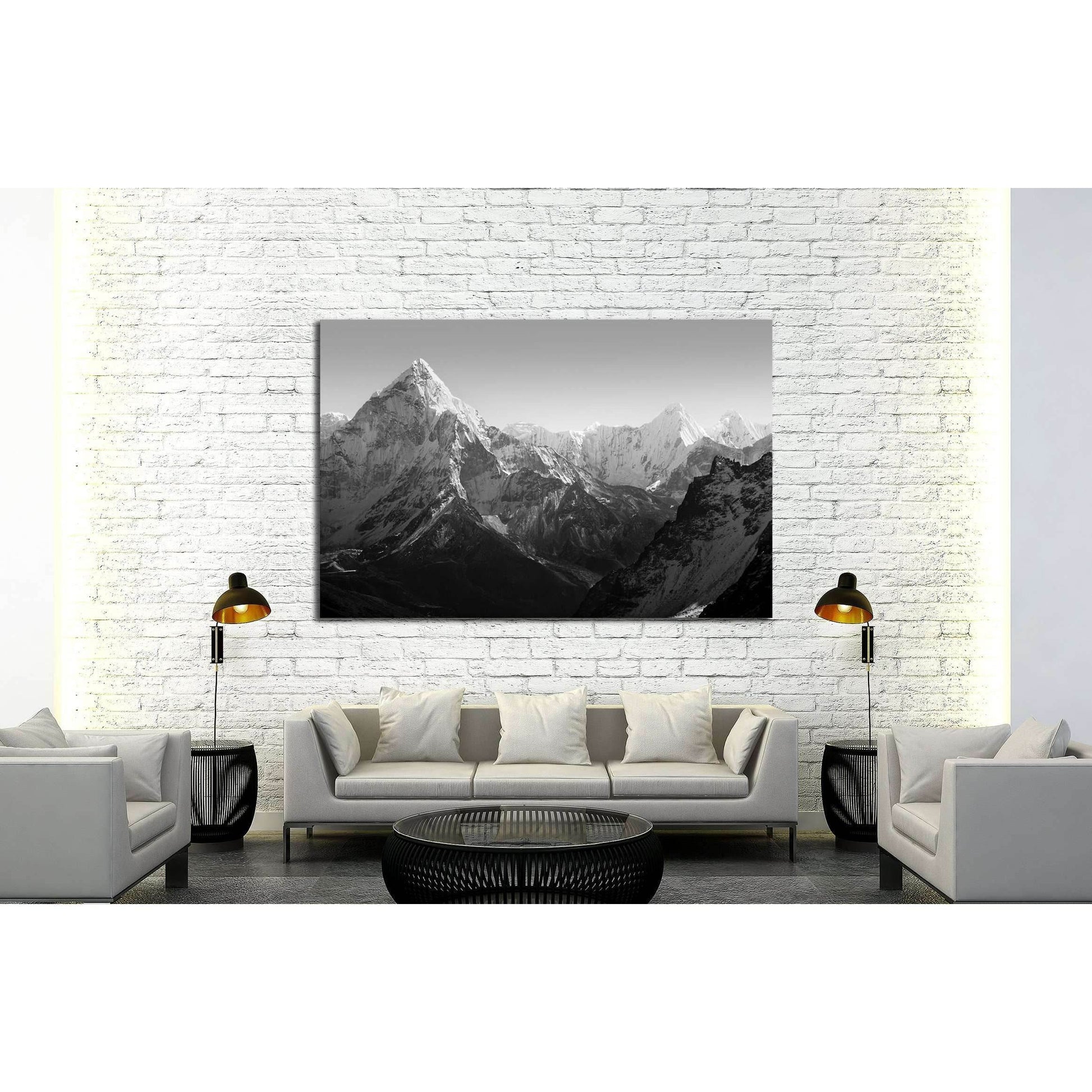 Spectacular mountain scenery on the Mount Everest Base Camp trek through the Himalaya №2702 Ready to Hang Canvas Print - Zellart Canvas Prints ALL_Products, s-2702