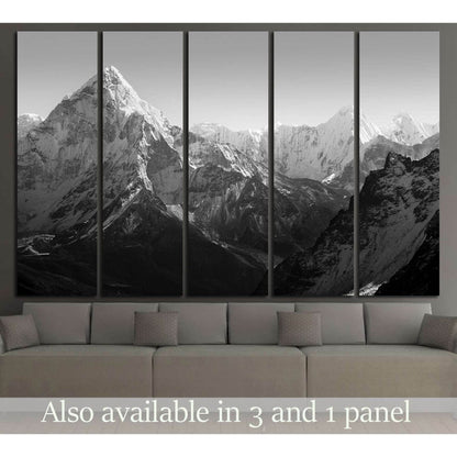 Spectacular mountain scenery on the Mount Everest Base Camp trek through the Himalaya №2702 Ready to Hang Canvas Print - Zellart Canvas Prints ALL_Products, s-2702