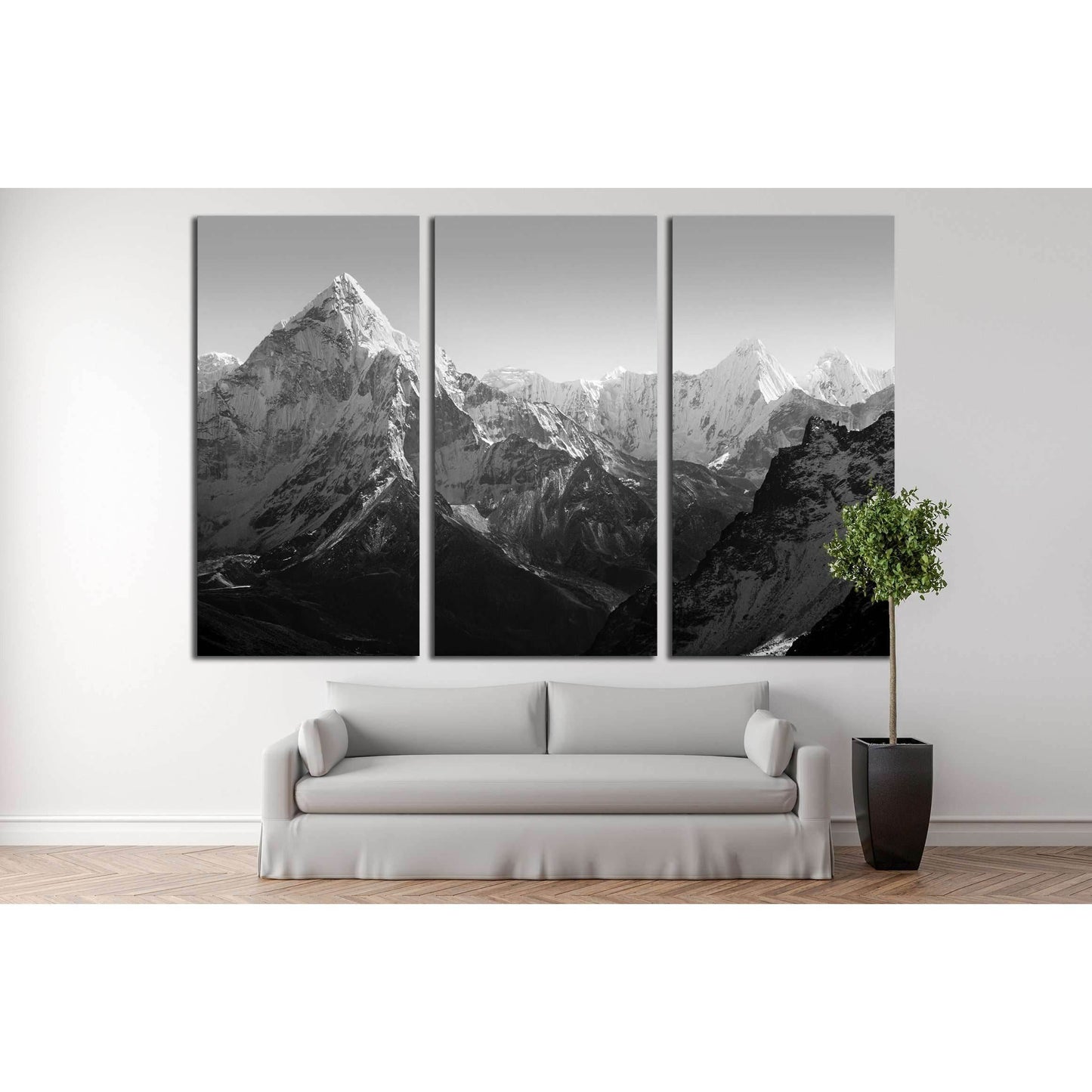 Spectacular mountain scenery on the Mount Everest Base Camp trek through the Himalaya №2702 Ready to Hang Canvas Print - Zellart Canvas Prints ALL_Products, s-2702