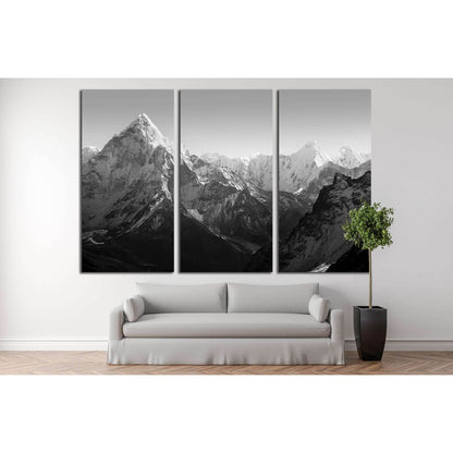 Spectacular mountain scenery on the Mount Everest Base Camp trek through the Himalaya №2702 Ready to Hang Canvas Print - Zellart Canvas Prints ALL_Products, s-2702