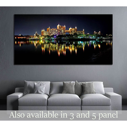 spectacular scene of Atlantis in Bahamas at night №2277 Ready to Hang Canvas Print - Zellart Canvas Prints ALL_Products, s-2277