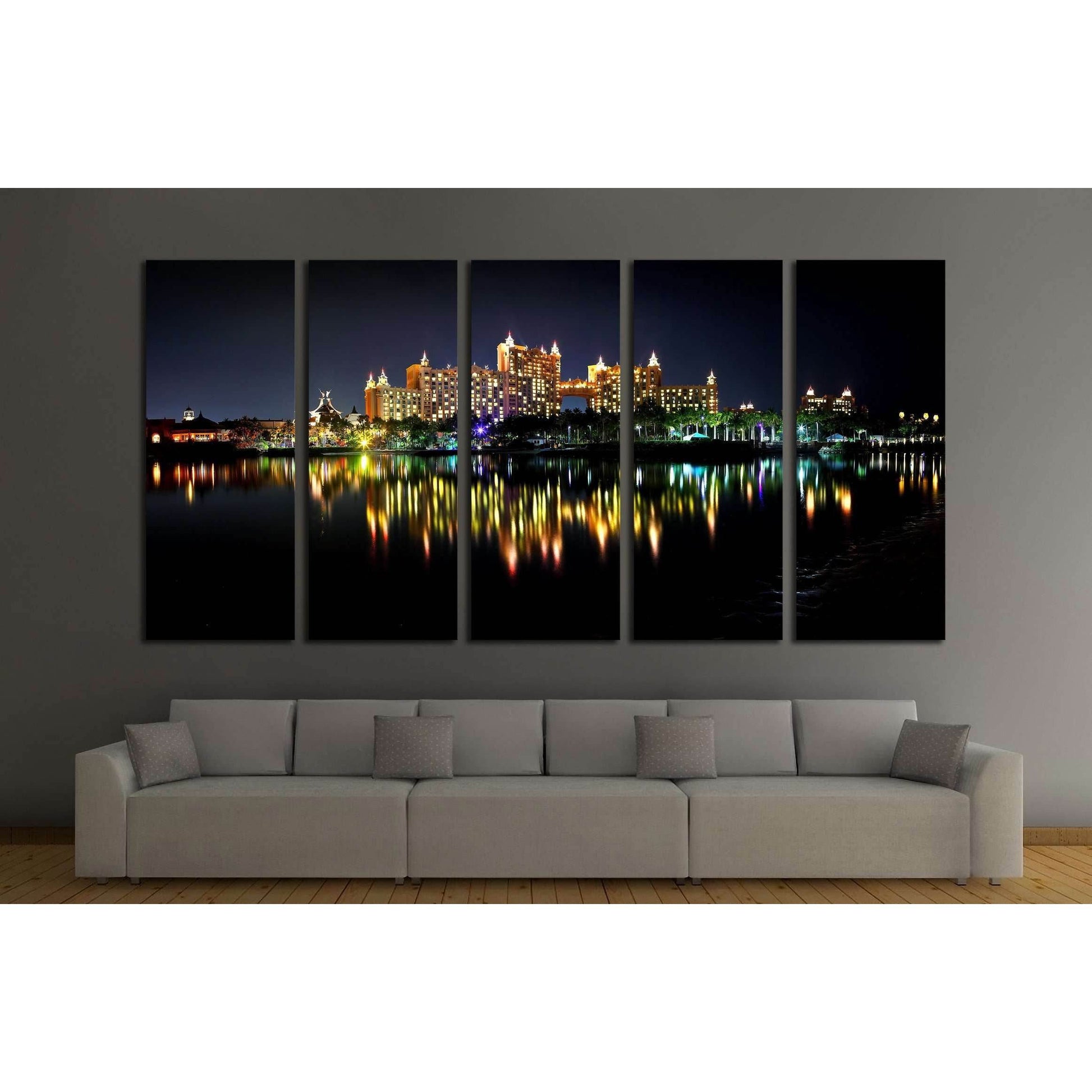 spectacular scene of Atlantis in Bahamas at night №2277 Ready to Hang Canvas PrintCanvas art arrives ready to hang, with hanging accessories included and no additional framing required. Every canvas print is hand-crafted, made on-demand at our workshop an