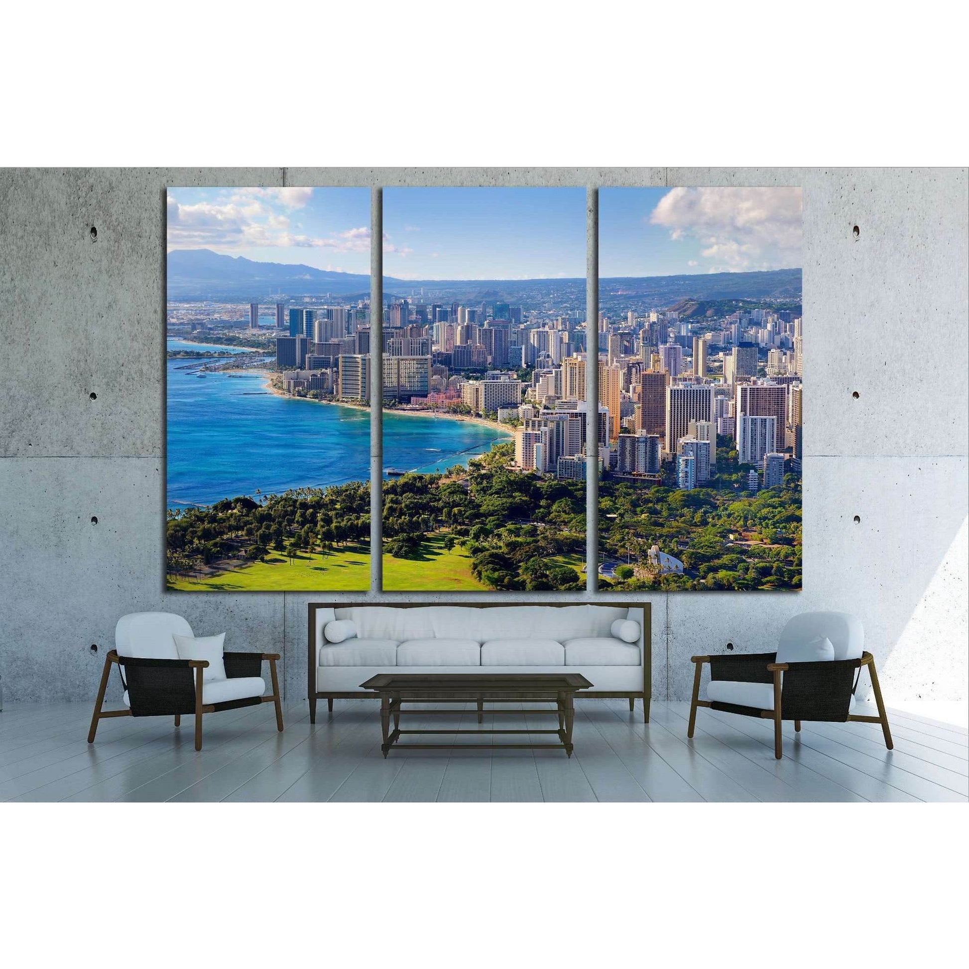 Spectacular view of Honolulu city, Oahu, Hawaii №1702 Ready to Hang Canvas PrintCanvas art arrives ready to hang, with hanging accessories included and no additional framing required. Every canvas print is hand-crafted, made on-demand at our workshop and