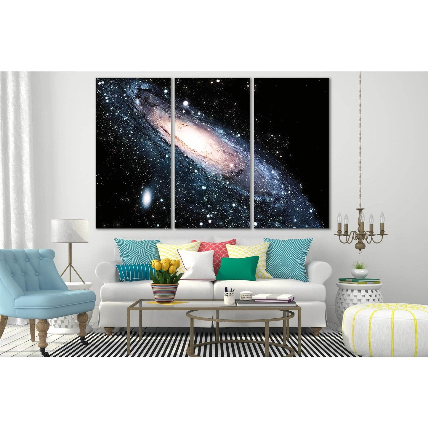 Spiral Galaxy In The Universe №SL403 Ready to Hang Canvas Print - Zellart Canvas Prints 0new, ALL_Products, Astronomy & Space Canvas Wall Art