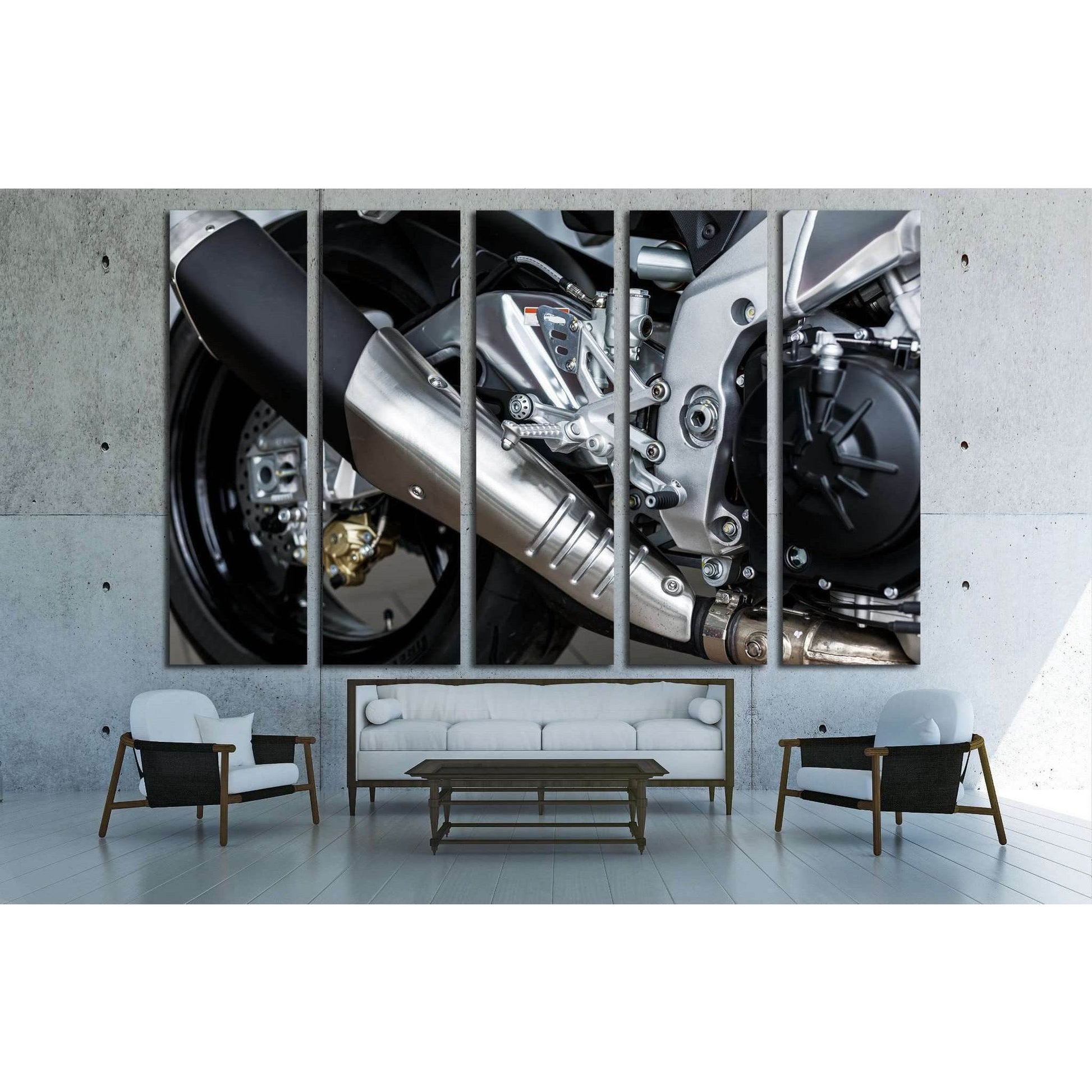 sport motorbike, details of motorcycle №1882 Ready to Hang Canvas PrintCanvas art arrives ready to hang, with hanging accessories included and no additional framing required. Every canvas print is hand-crafted, made on-demand at our workshop and expertly
