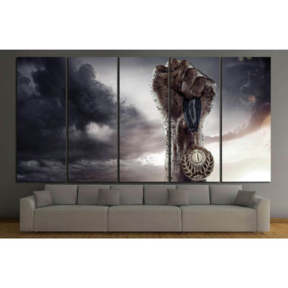 Sport, Winner with the medal №1388 Ready to Hang Canvas Print - Zellart Canvas Prints ALL_Products, s-1388