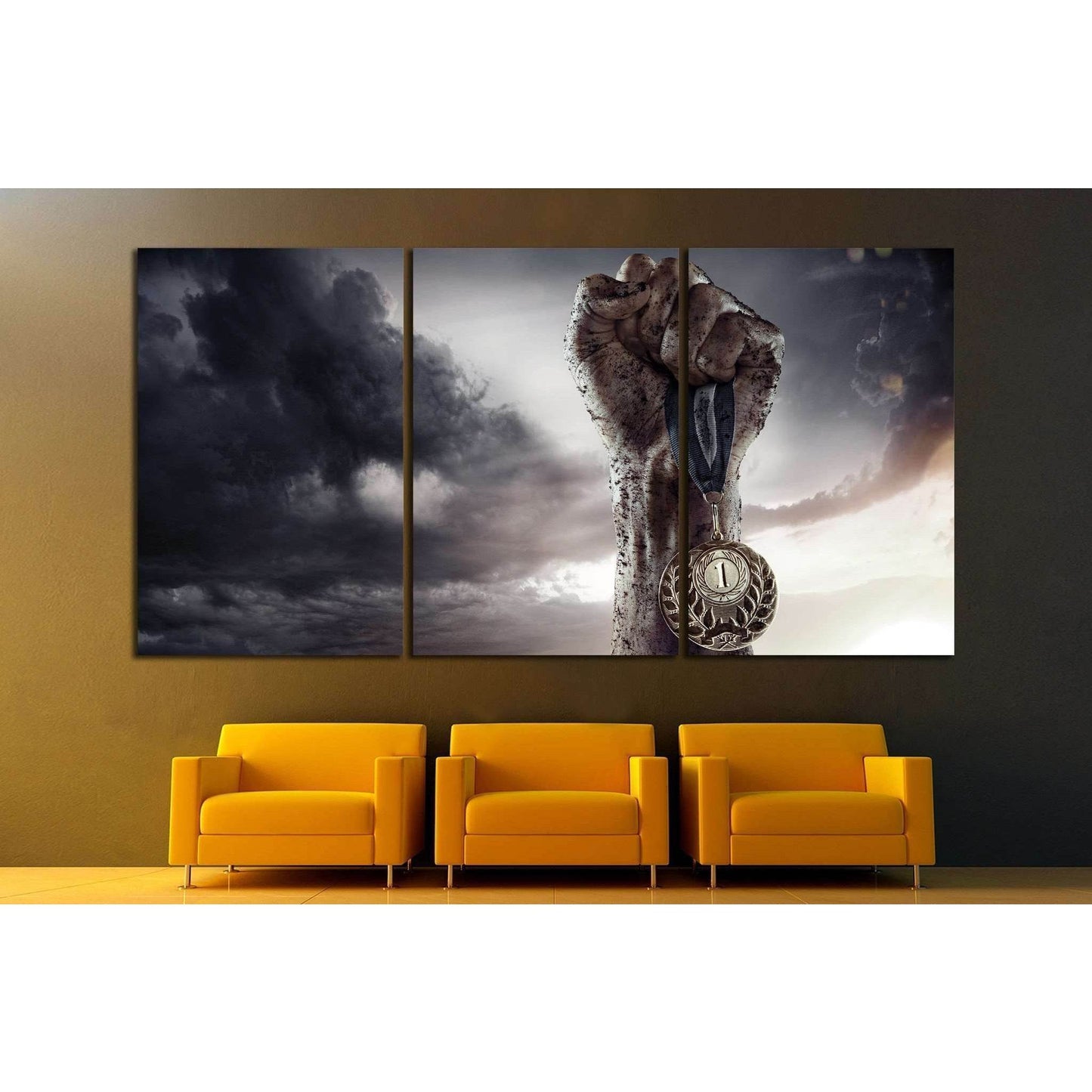 Sport, Winner with the medal №1388 Ready to Hang Canvas PrintCanvas art arrives ready to hang, with hanging accessories included and no additional framing required. Every canvas print is hand-crafted, made on-demand at our workshop and expertly stretched