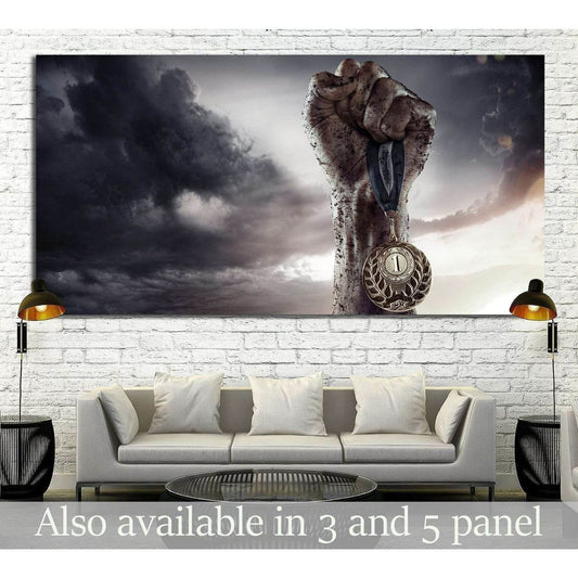Sport, Winner with the medal №1388 Ready to Hang Canvas PrintCanvas art arrives ready to hang, with hanging accessories included and no additional framing required. Every canvas print is hand-crafted, made on-demand at our workshop and expertly stretched