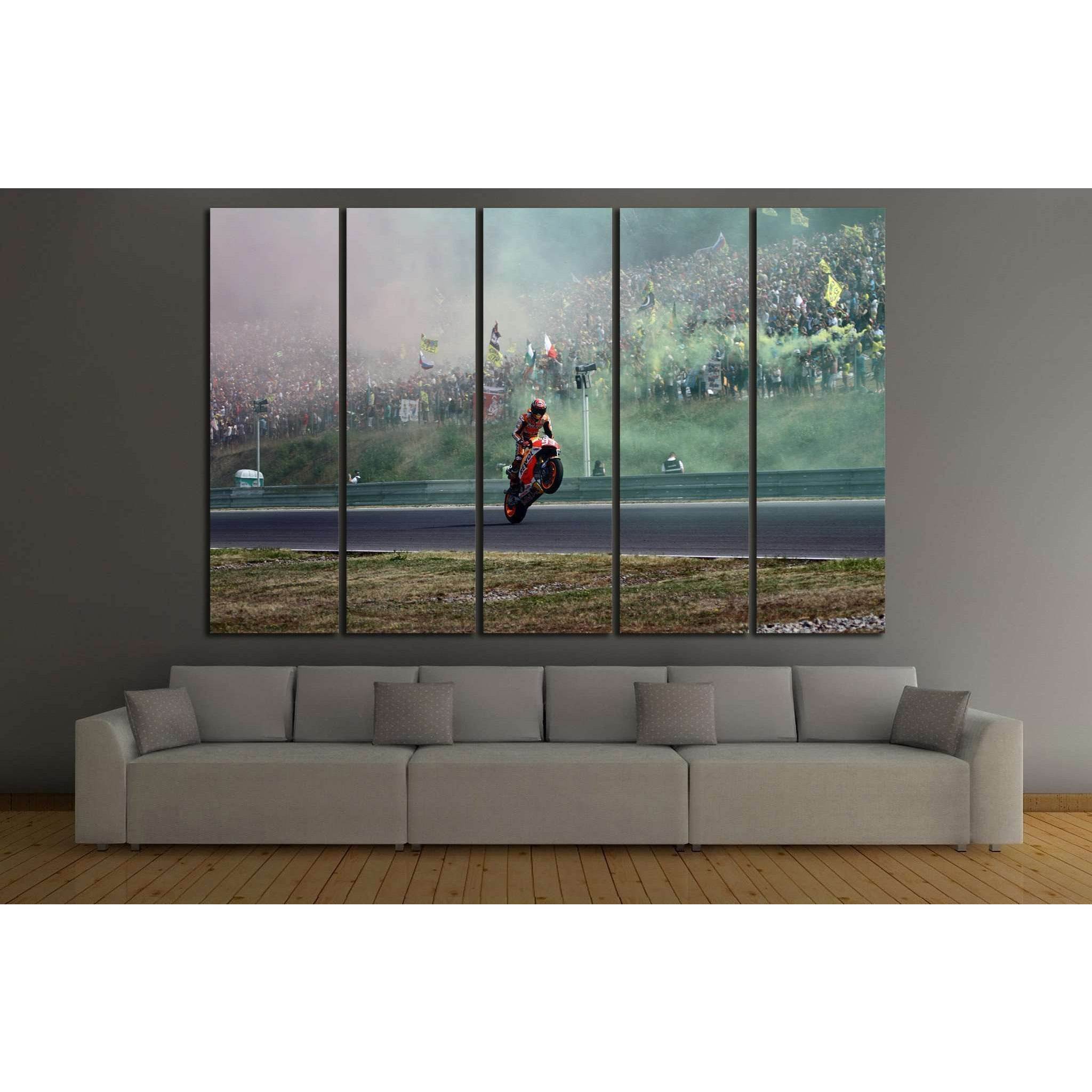 Red Sportbike Wheelie Canvas Print – Motorsport Wall Art - Zellart