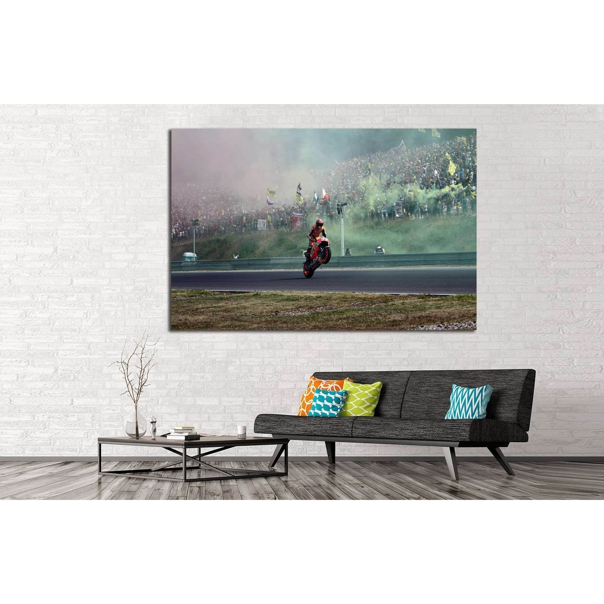 Red Sportbike Wheelie Canvas Print – Motorsport Wall Art - Zellart