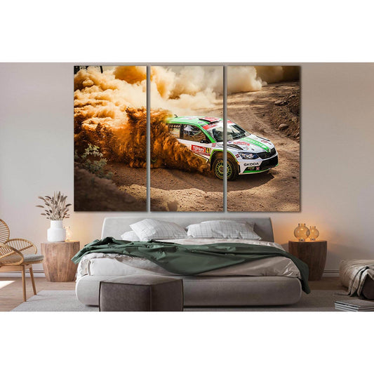 Sports Car Goes Into A Turn №SL763 Ready to Hang Canvas Print - Zellart Canvas Prints 0new, ALL_Products, Engine, Engines Wall Art