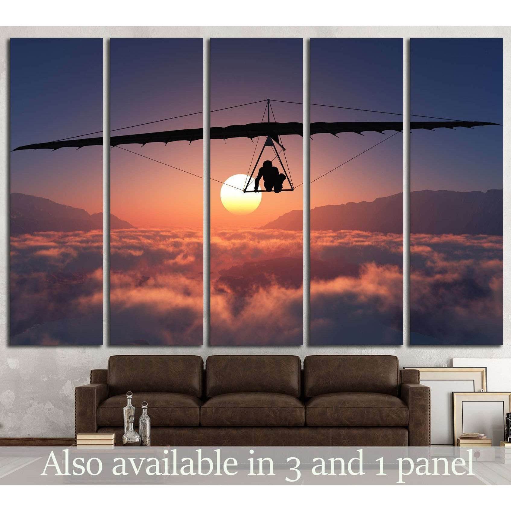 Sports radical against on sunset background №1377 Ready to Hang Canvas Print
