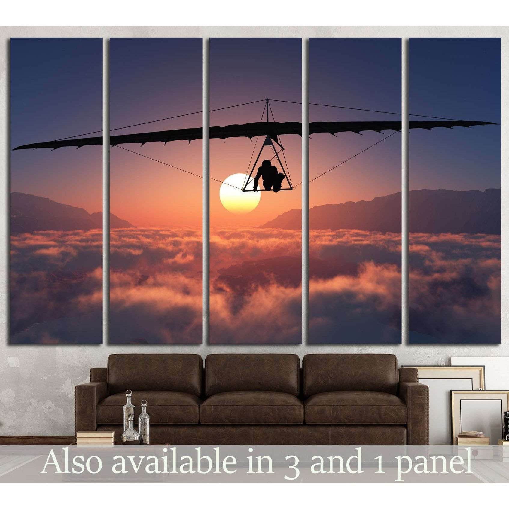 Sports radical against on sunset background №1377 Ready to Hang Canvas Print - Zellart Canvas Prints ALL_Products, s-1377
