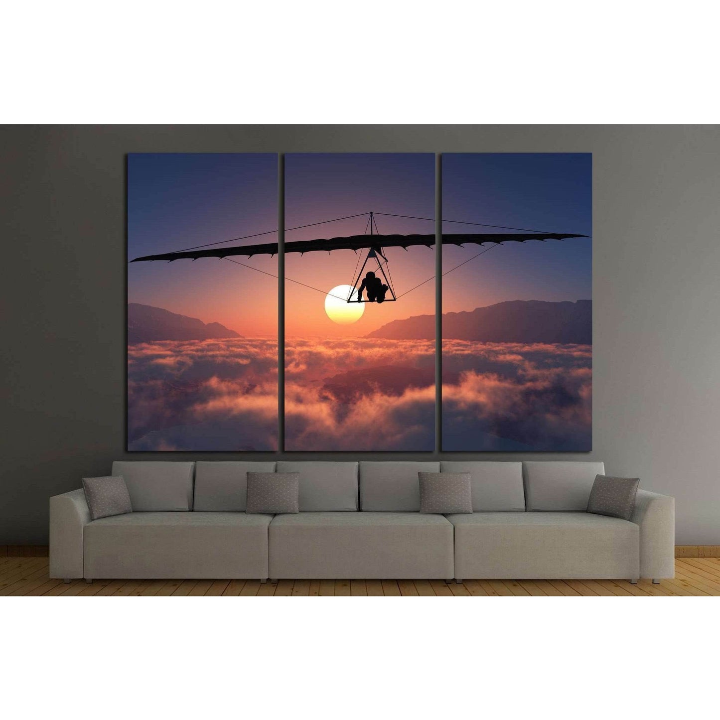 Sports radical against on sunset background №1377 Ready to Hang Canvas Print - Zellart Canvas Prints ALL_Products, s-1377