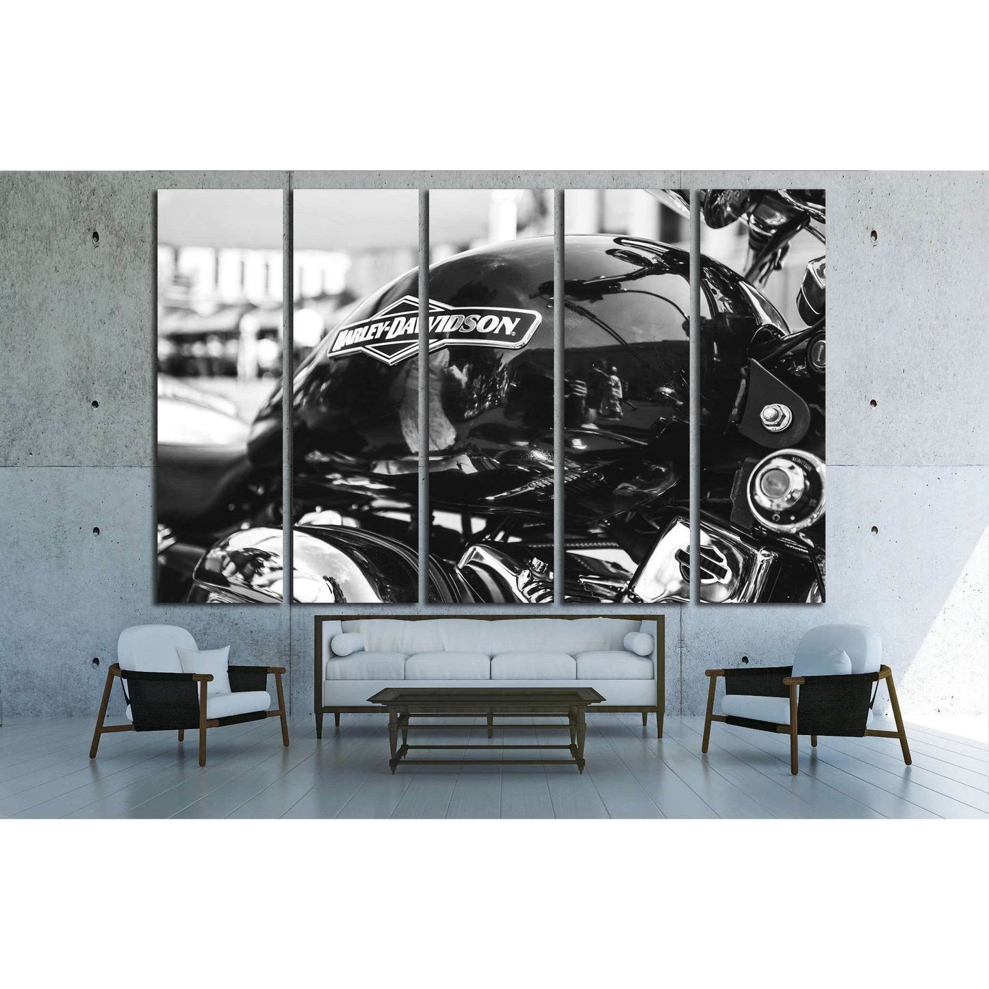 ST PETERSBURG, RUSSIA, Motorcycle Harley Davidson №1885 Ready to Hang Canvas Print - Zellart Canvas Prints ALL_Products, s-1885