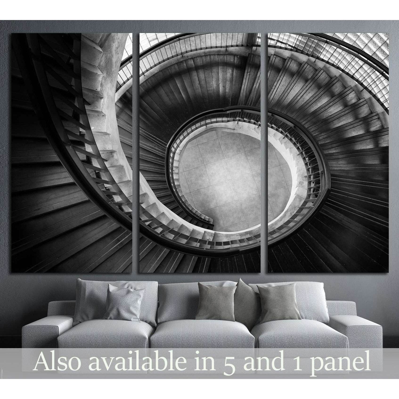Stair with the spiral twist shape №1604 Ready to Hang Canvas Print