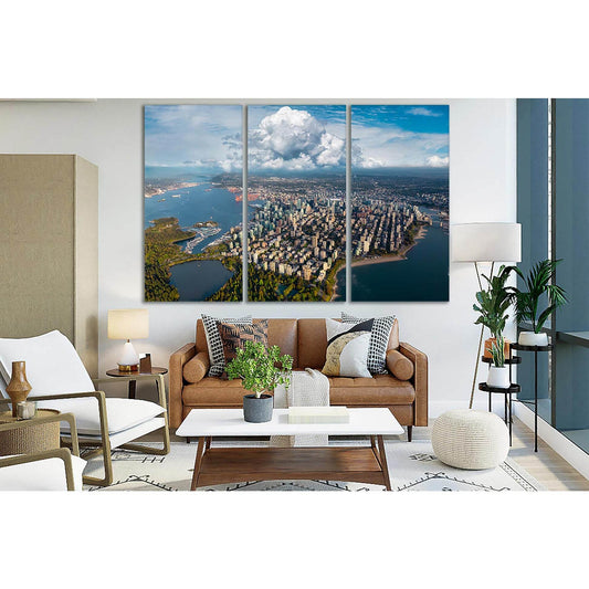 Stanley Park And Downtown Vancouver Skyline №SL379 Ready to Hang Canvas Print - Zellart Canvas Prints 0new, ALL_Products, Cityscapes & Skylines