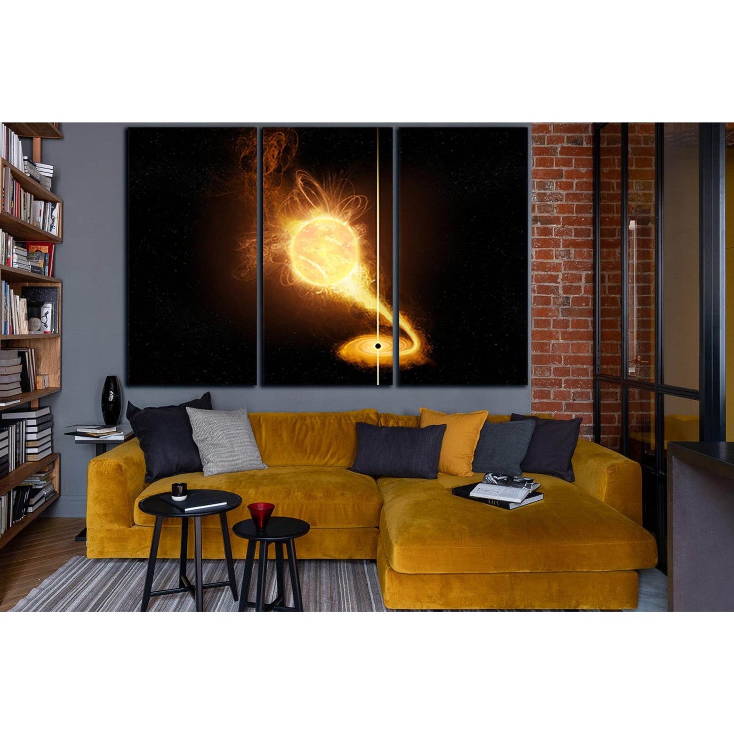 Star And Black Hole №SL976 Ready to Hang Canvas Print - Zellart Canvas Prints 0new, ALL_Products, Astronomy & Space Canvas Wall Art