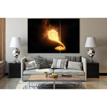 Star And Black Hole №SL976 Ready to Hang Canvas Print - Zellart Canvas Prints 0new, ALL_Products, Astronomy & Space Canvas Wall Art