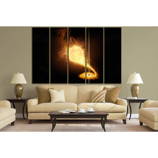 Star And Black Hole №SL976 Ready to Hang Canvas Print - Zellart Canvas Prints 0new, ALL_Products, Astronomy & Space Canvas Wall Art