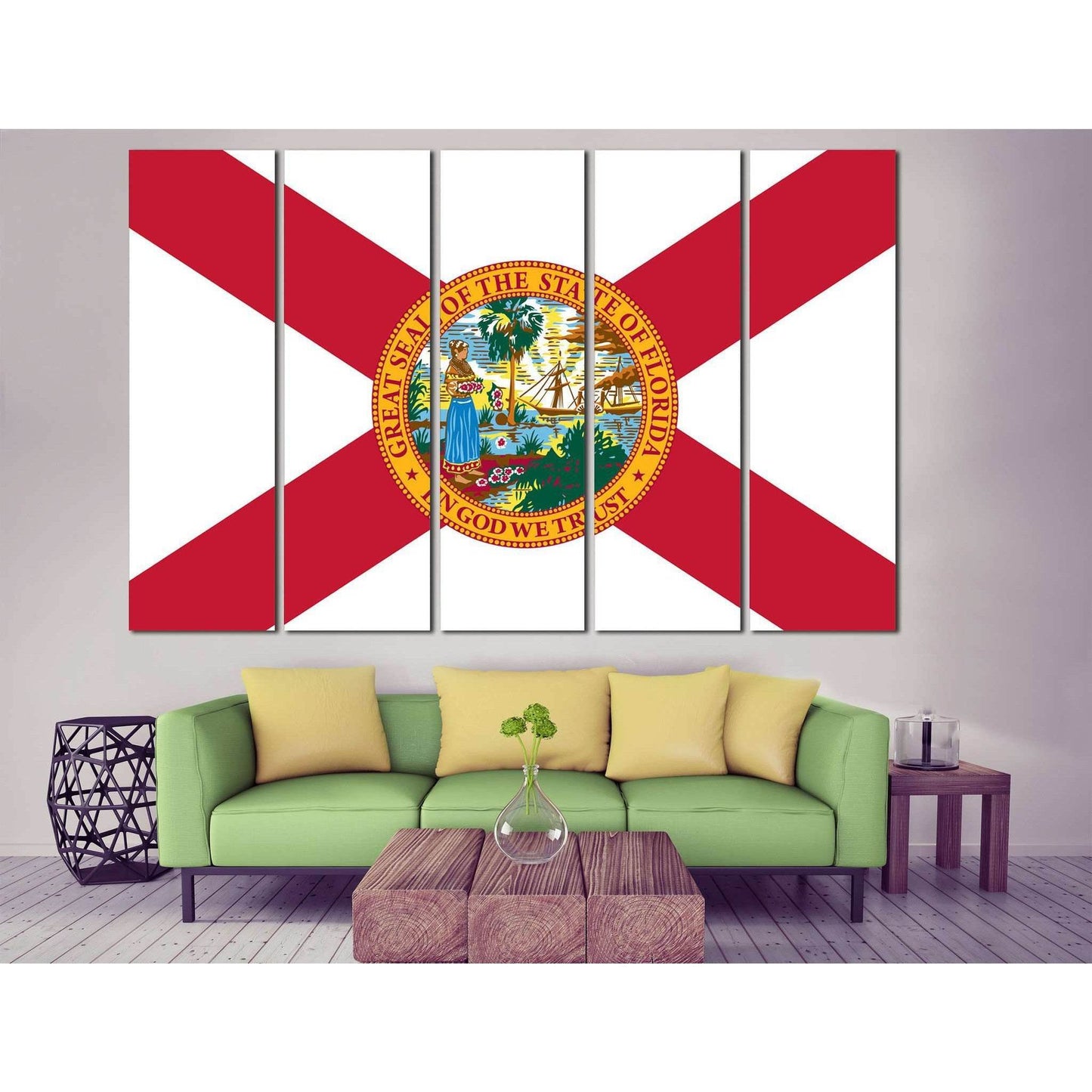 State of Florida №835 Ready to Hang Canvas Print - Zellart Canvas Prints ALL_Products, z-835