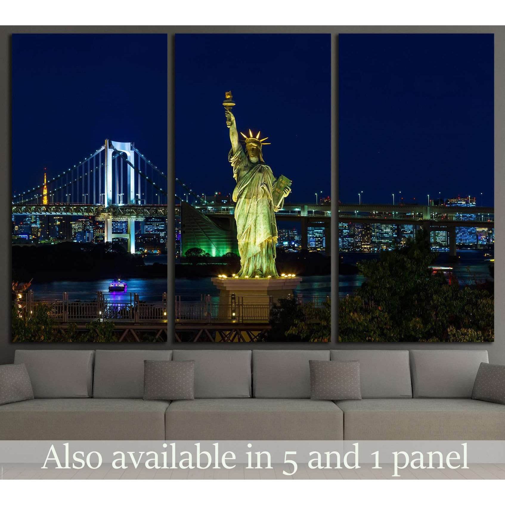 Statue of Liberty in Odaiba area, Tokyo, Japan №1297 Ready to Hang Canvas Print