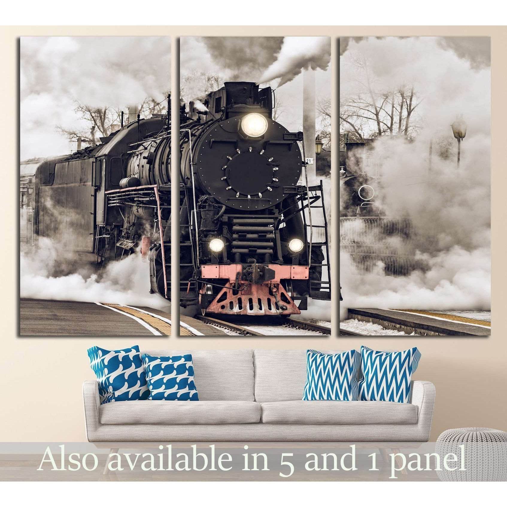 Steam Train №232 Ready to Hang Canvas Print - Zellart Canvas Prints ALL_Products, wd-232
