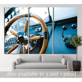 Steering wheel on a luxury yacht №1410 Ready to Hang Canvas Print