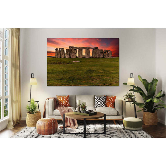 Stonehenge sunset №D2026 Ready to Hang Canvas Print - Zellart Canvas Prints 0new, ALL_Products, Sunrise & sunset wall art