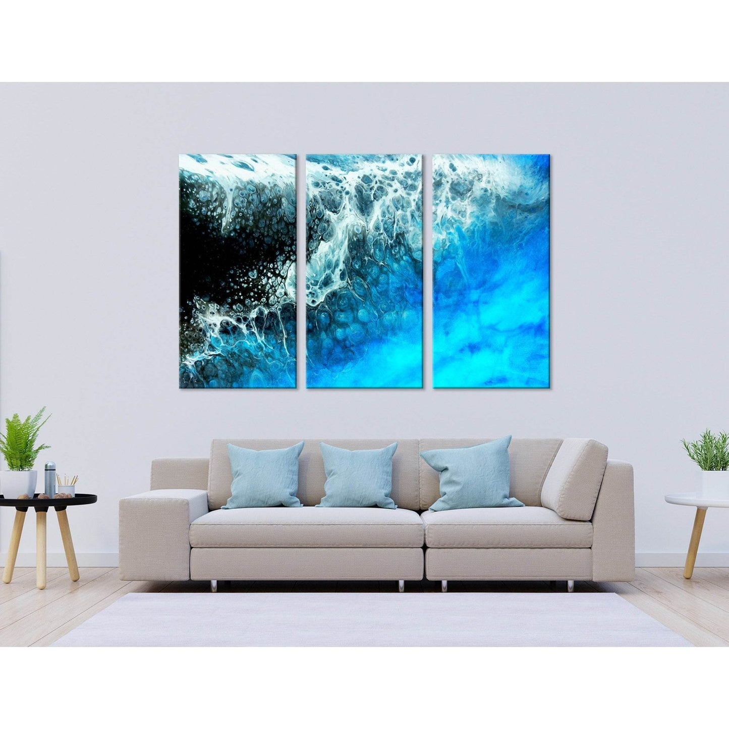 Storm In The Ocean Abstract №04304 Ready to Hang Canvas Print - Zellart Canvas Prints ALL_Products