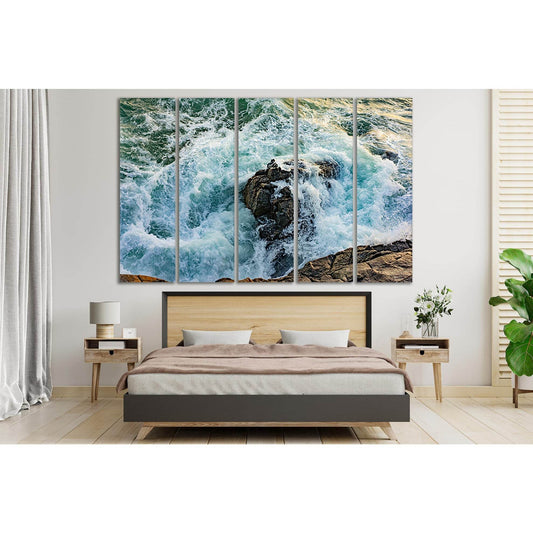 Stormy Waves By The Shore №SL80 Ready to Hang Canvas Print - Zellart Canvas Prints 0new, ALL_Products, Beach Ocean & Waves