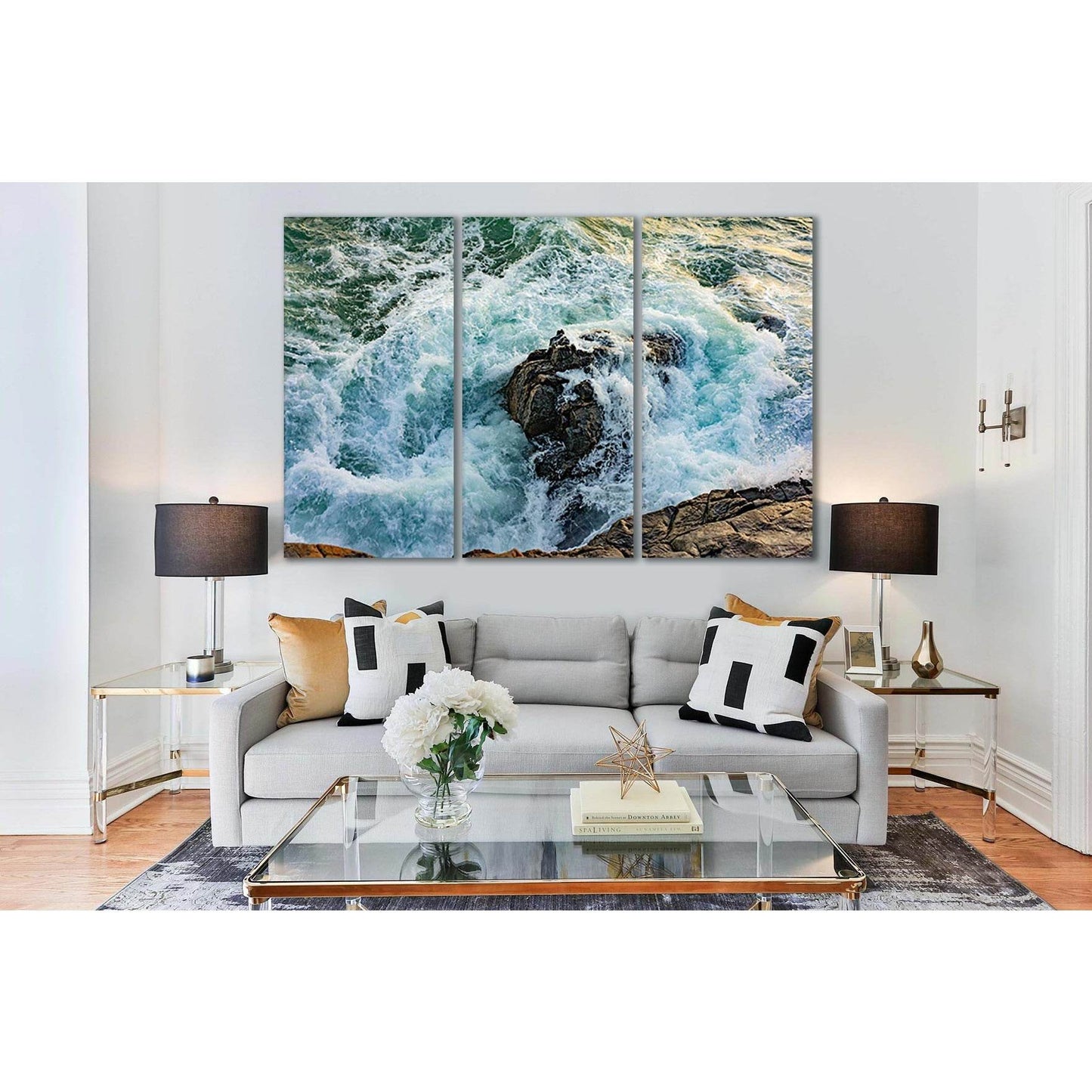 Stormy Waves By The Shore №SL80 Ready to Hang Canvas Print - Zellart Canvas Prints 0new, ALL_Products, Beach Ocean & Waves