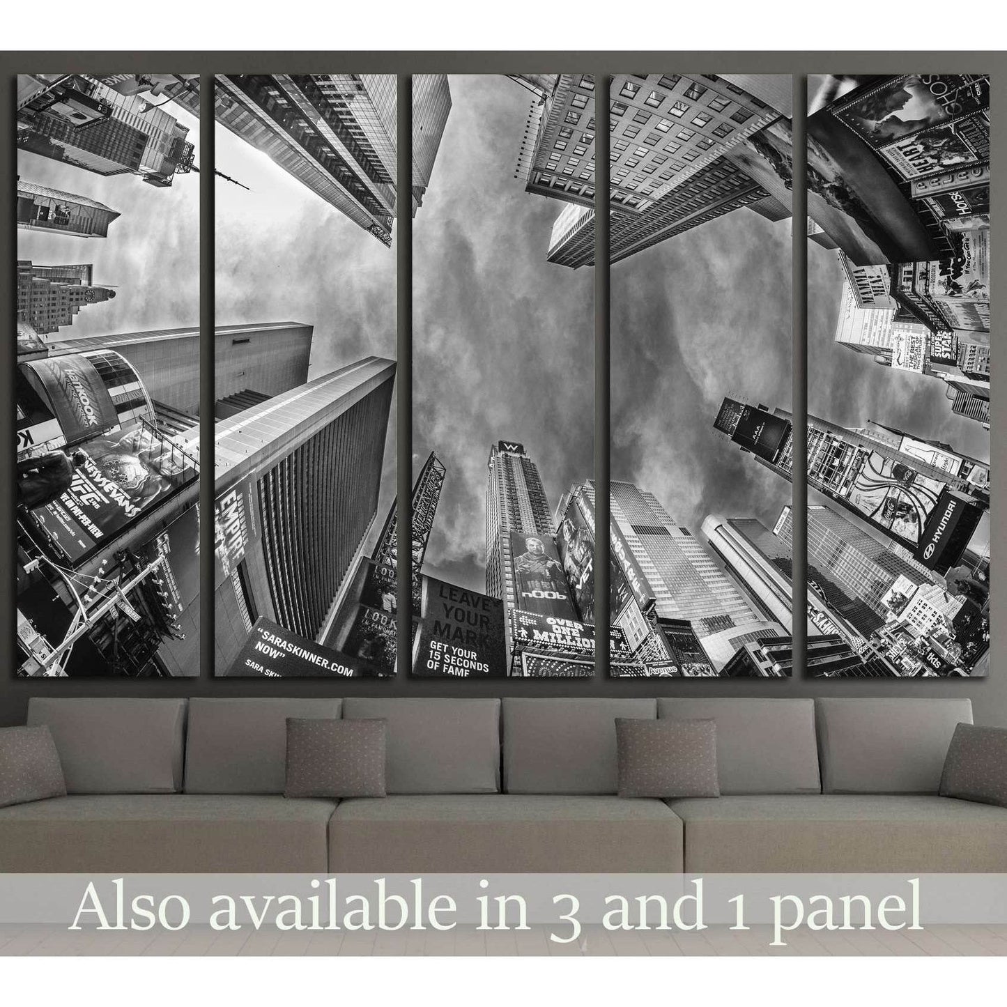 Street view of Times Square Skyscrapers New York City №2627 Ready to Hang Canvas Print - Zellart Canvas Prints 0_NY_ART, ALL_Products, s-2627