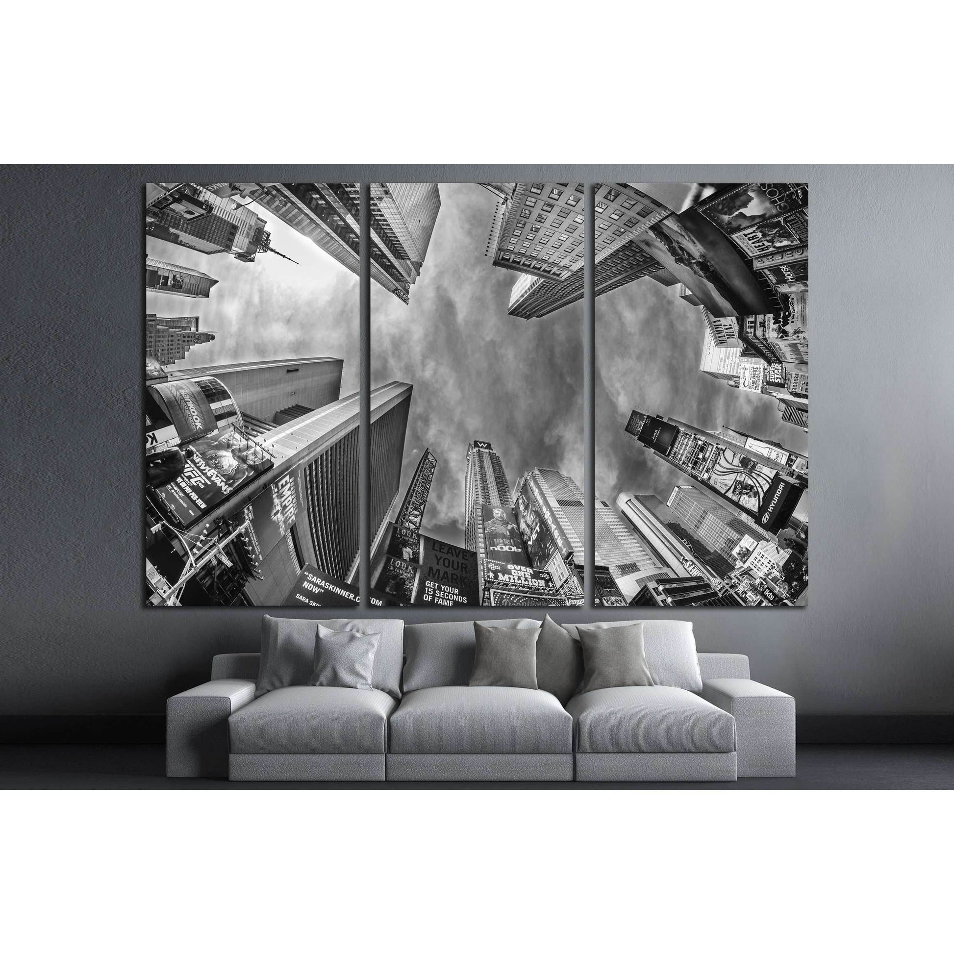 Street view of Times Square Skyscrapers New York City №2627 Ready to Hang Canvas Print - Zellart Canvas Prints 0_NY_ART, ALL_Products, s-2627