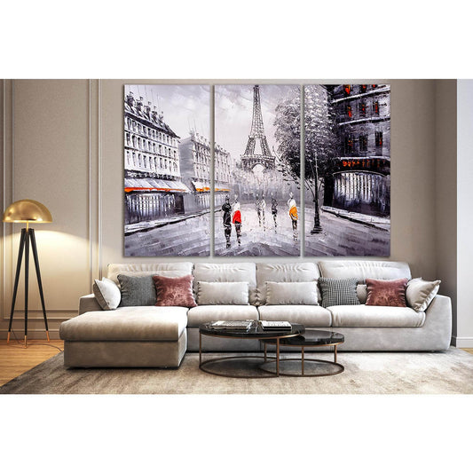 Street View Paris Oil Painting №SL585 Ready to Hang Canvas Print - Zellart Canvas Prints 0new, ALL_Products, Oil Painting Wall Art