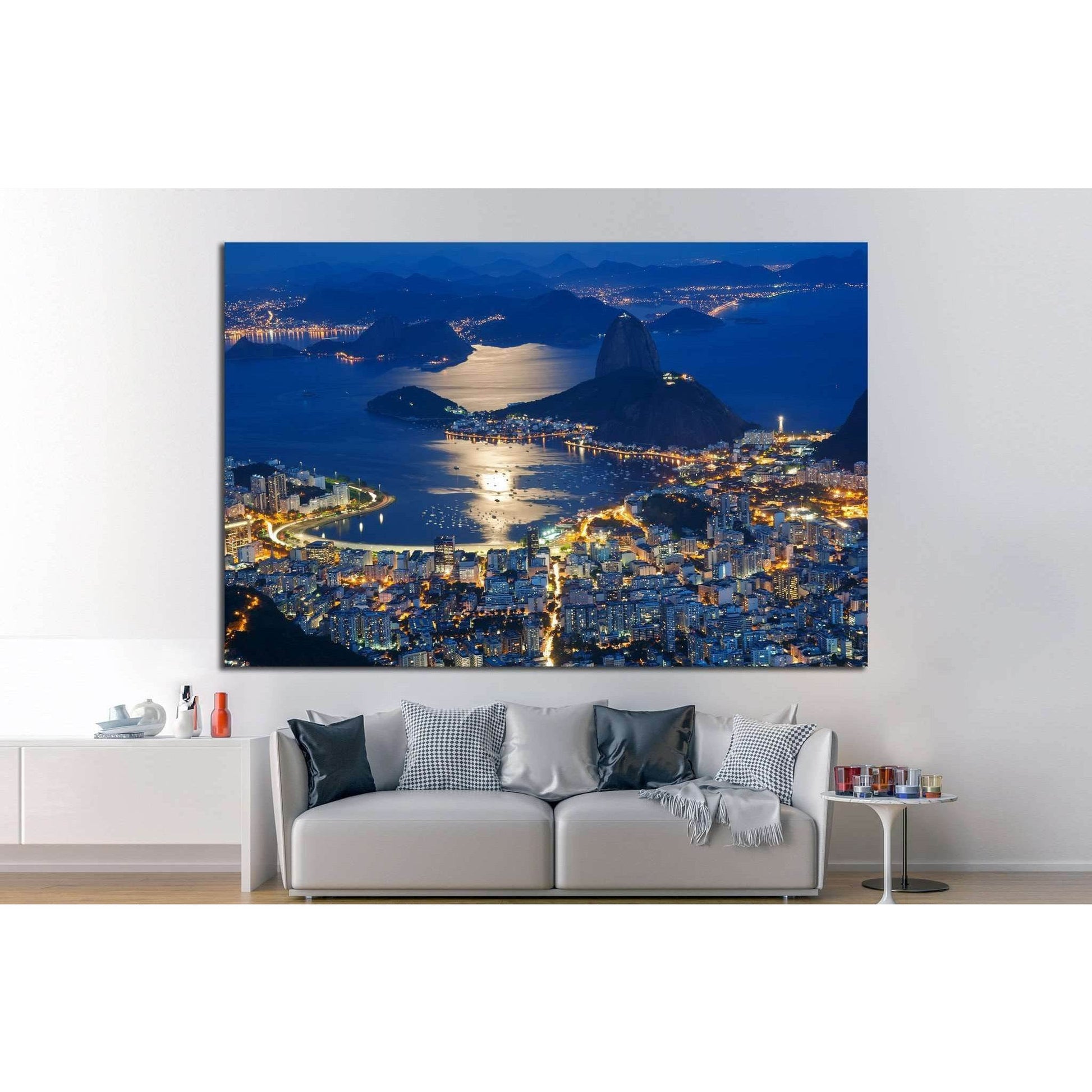 Sugar Loaf and Botafogo, Rio de Janeiro №1163 Ready to Hang Canvas Print - Zellart Canvas Prints ALL_Products, s-1163
