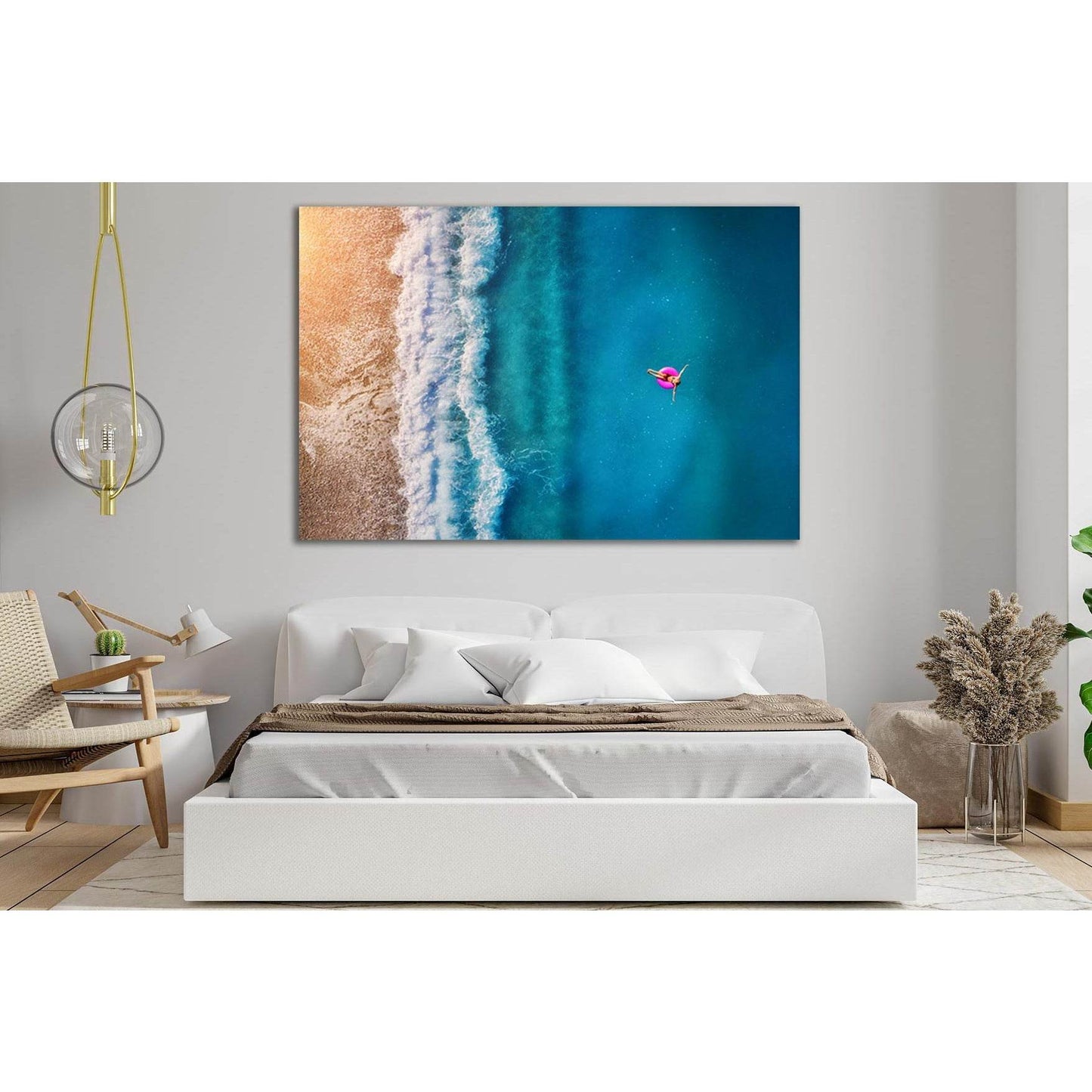 Summer Seascape With Girl №SL143 Ready to Hang Canvas Print - Zellart Canvas Prints 0new, ALL_Products, Beach Ocean & Waves