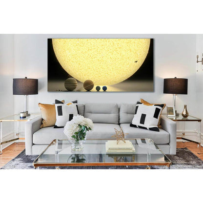 Sun And Sizes Of The Planets №SL422 Ready to Hang Canvas Print - Zellart Canvas Prints 0new, ALL_Products, Astronomy & Space Canvas Wall Art