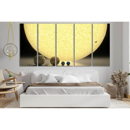 Sun And Sizes Of The Planets №SL422 Ready to Hang Canvas Print - Zellart Canvas Prints 0new, ALL_Products, Astronomy & Space Canvas Wall Art