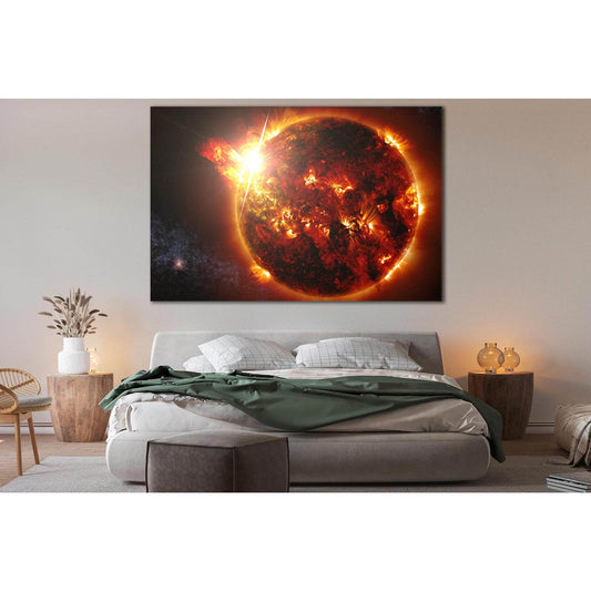 Sun In Space №SL389 Ready to Hang Canvas Print - Zellart Canvas Prints 0new, ALL_Products, Astronomy & Space Canvas Wall Art