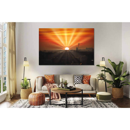 Sun rays №D1230 Ready to Hang Canvas Print - Zellart Canvas Prints 0new, ALL_Products, Sunrise & sunset wall art