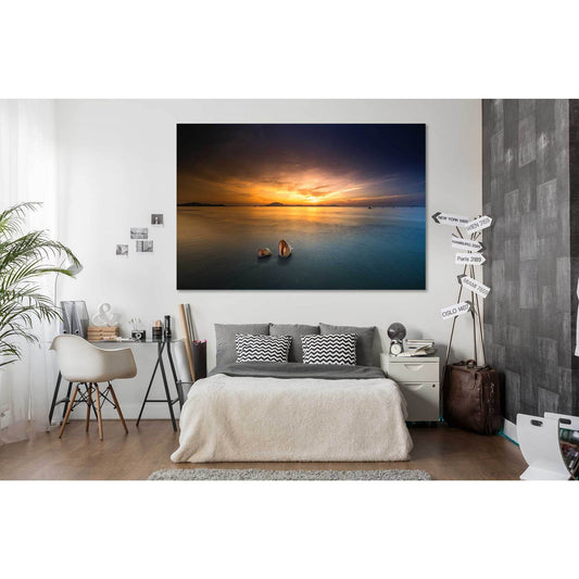 Sunlight on the horizon №D2030 Ready to Hang Canvas Print - Zellart Canvas Prints 0new, ALL_Products, Sunrise & sunset wall art