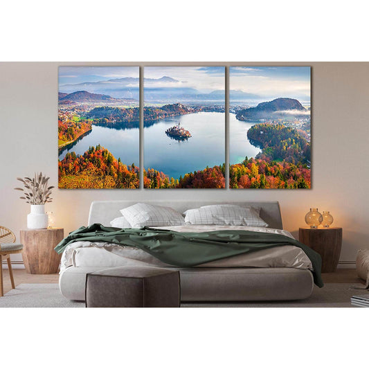 Sunny Autumn Landscape In Julian Alps №SL650 Ready to Hang Canvas Print - Zellart Canvas Prints 0new, ALL_Products, Autumn Wall Art