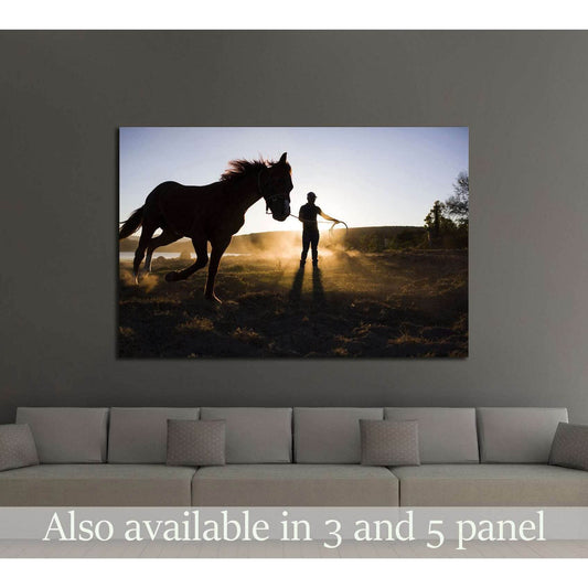 Sunrise and horse canvas print №5013 - Zellart Canvas Prints ALL_Products, Horses, s-5013