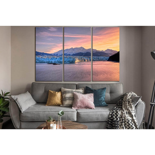 Sunrise At Hubbard Glacier Alaska №SL1317 Ready to Hang Canvas Print - Zellart Canvas Prints 0new, ALL_Products, Glacials